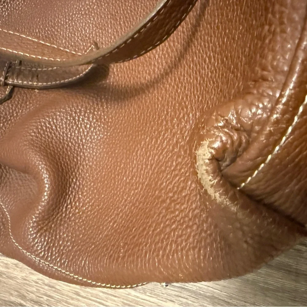 Prada Vintage Brown Vitello Dani Tote Bag Pebbled Leather Y2K Silver Hardware